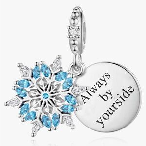 Winter wonderland Christmas style 925 sterling snowflake charm fits pandoras